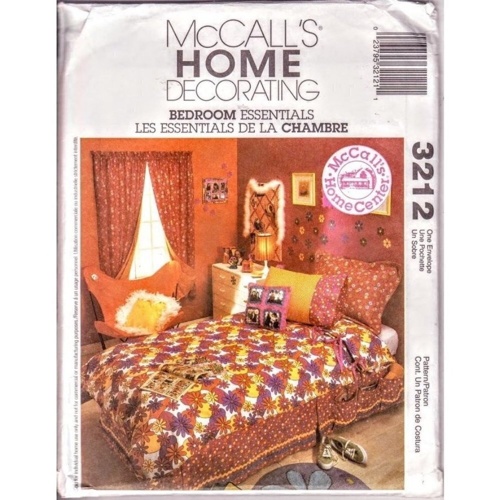 McCall's Sewing Pattern 3212 Bedroom Essentials Curtains Duvet Pillow Sham